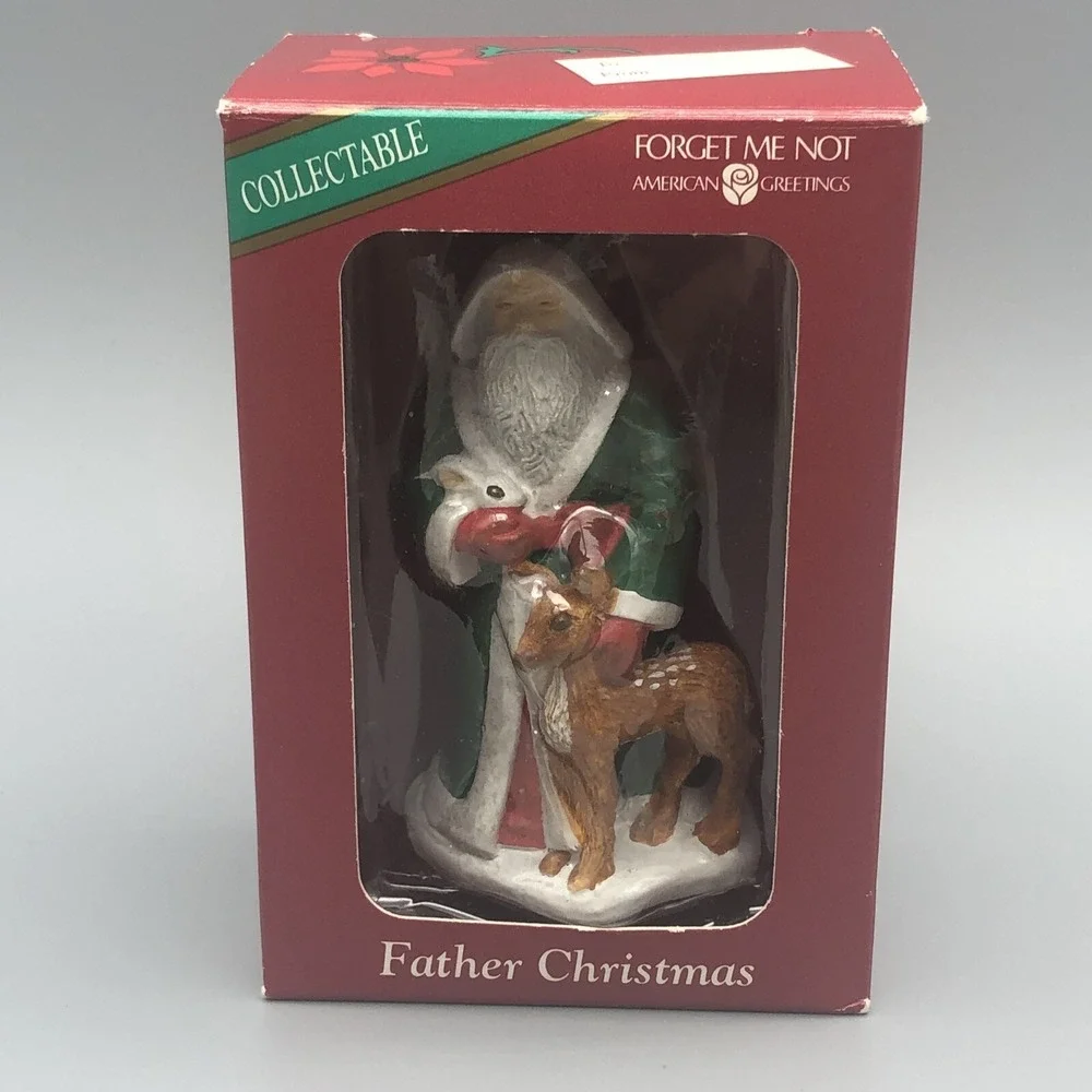 Vtg American Greetings Forget Me‎ Not 1995 Father Christmas Tree Ornament Santa